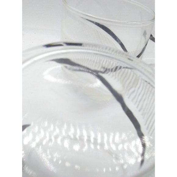 Mika's midnight? G. Braids Black/White Lowball Glasses Retro MCM Bar Ware Set/4. - Picture 4 of 12